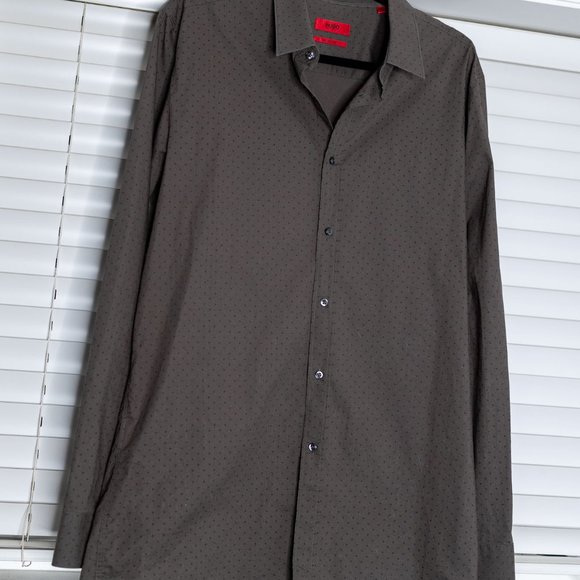 Hugo Boss Extra Slim Fit Grey Pattern Dress Shirt - Picture 1 of 3